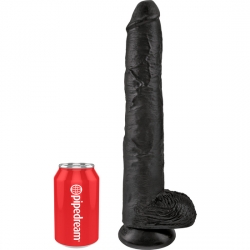 KING COCK PENE REALÍSTICO CON TESTÍCULOS 37,5CM NEGRO