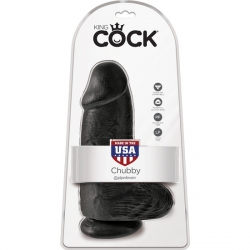 KING COCK CHUBBY PENE CON TESTÍCULOS 23CM NEGRO