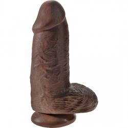 KING COCK CHUBBY PENE CON TESTÍCULOS 23CM MARRÓN