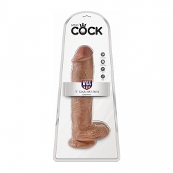 KING COCK PENE REALÍSTICO CON TESTÍCULOS 28CM MULATO