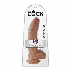 KING COCK PENE REALÍSTICO CON TESTÍCULOS 23CM MULATO