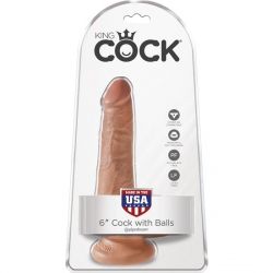 KING COCK PENE REALÍSTICO CON TESTÍCULOS 15CM MULATO