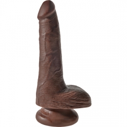 KING COCK PENE REALÍSTICO CON TESTÍCULOS 15CM MARRÓN