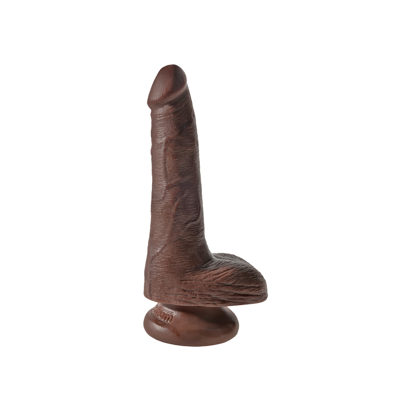 KING COCK PENE REALÍSTICO CON TESTÍCULOS 15CM MARRÓN