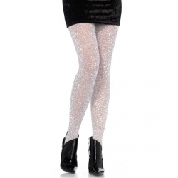 LEG AVENUE MEDIAS DE LUREX TRANSPARENTES PLATA