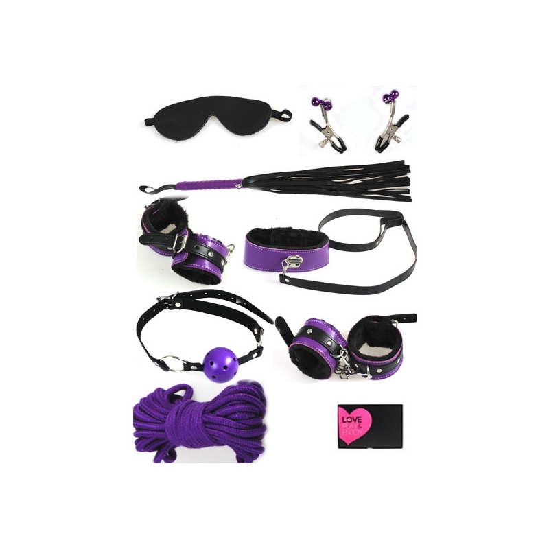 SET BONDAGE 8 PIEZAS MORADO