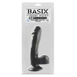 BASIX PENE DE GELATINA SUCCION NEGRO 19 CM