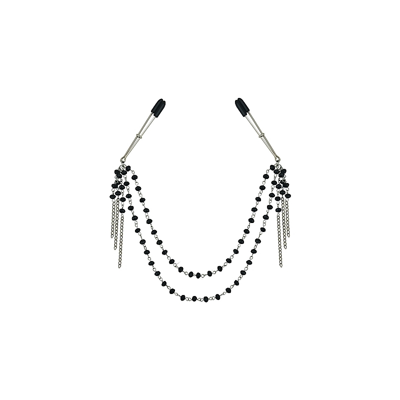 JEWELED NIPPLE CLIPS - NEGRO