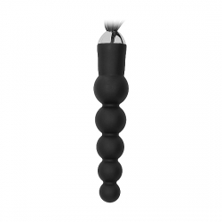 DILDO DE SILICONA CURVADO CON COLA 30CM - NEGRO