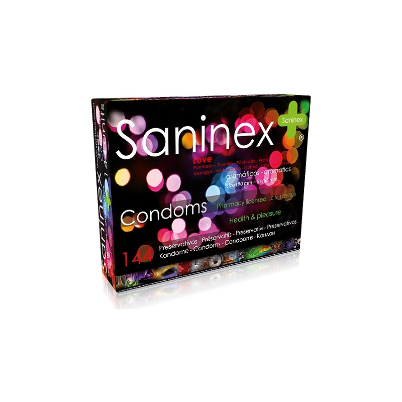 SANINEX PRESERVATIVOS LOVE PUNTEADO 144 UDS