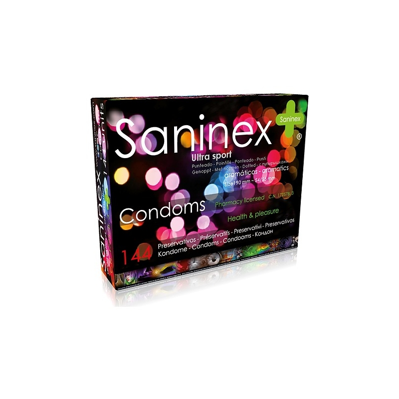 SANINEX PRESERVATIVOS ULTRA SPORT PUNTEADO 144 UDS