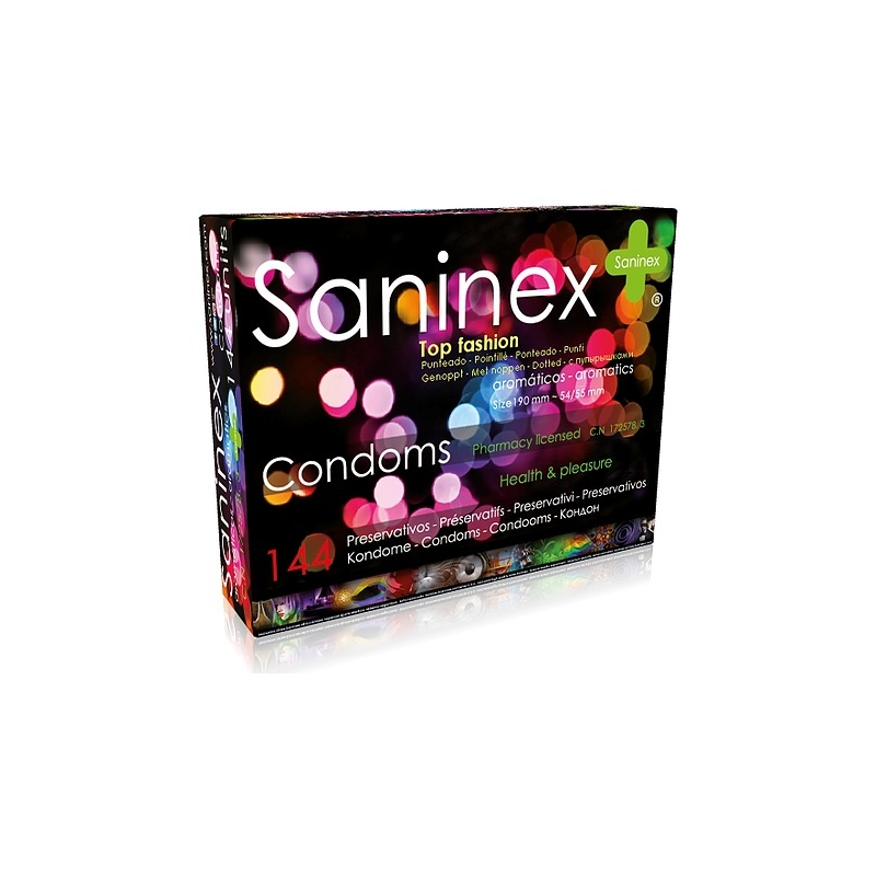 SANINEX PRESERVATIVOS TOP FASHION PUNTEADO 144 UDS