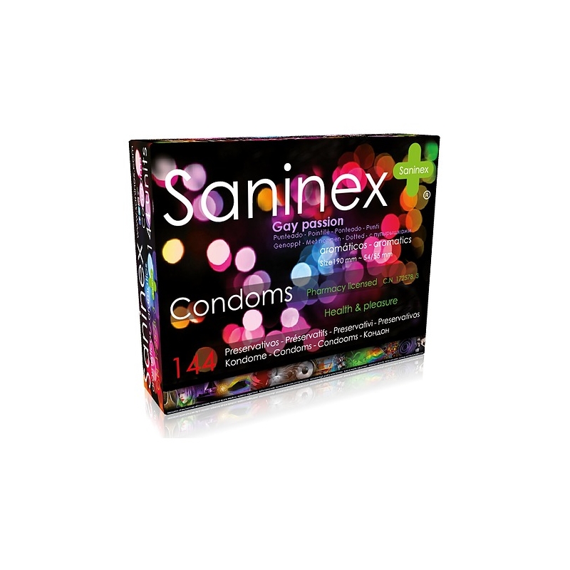 SANINEX PRESERVATIVOS GAY PASSION - PUNTEADO 144 UDS