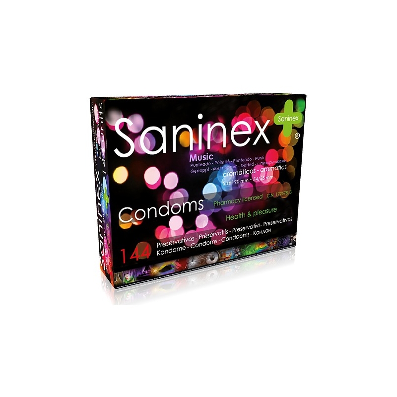 SANINEX PRESERVATIVOS MUSIC PUNTEADO 144 UDS