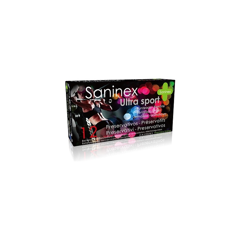 SANINEX PRESERVATIVOS ULTRA SPORT PUNTEADOS 12UDS