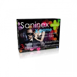 SANINEX PRESERVATIVOS X GAME PUNTEADO 3UDS