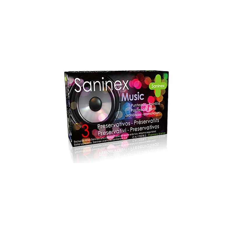 SANINEX PRESERVATIVOS MUSIC PUNTEADO 3UDS