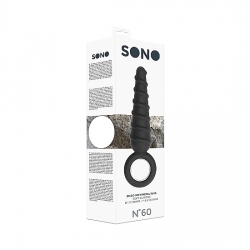 NO. 60 - DILDO ANAL CON ANILLOS DE METAL - NEGRO