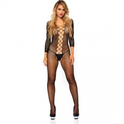 LEG AVENUE BODYSTOCKING DE MANGA LARGA DE RED