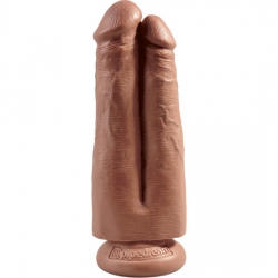 TWO COCKS ONE HOLE 20CM - CARAMELO