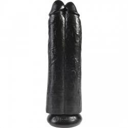 TWO COCKS ONE HOLE 30CM - NEGRO