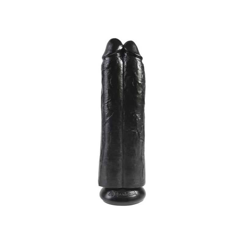 TWO COCKS ONE HOLE 30CM - NEGRO