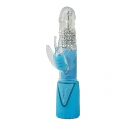 CLIMAX CONEJITO VIBRADOR GIRATORIO AZUL