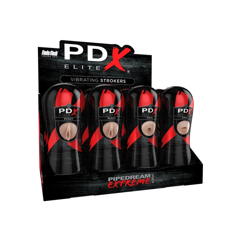 DISPLAY PDX ELITE 12UDS MASTURBADORES CON VIBRACIÓN