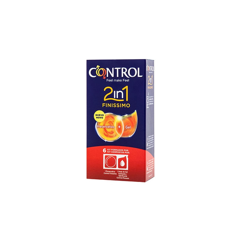 PRESERVATIVOS CONTROL 2IN1 FINISSIMO + LUBE NATURE 6UDS