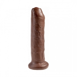 UNCUT 19CM - PENE REALISTA CON PREPUCIO MÓVIL - MARRÓN