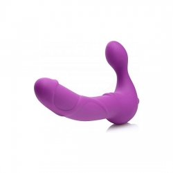 ROYAL REVOLVER ARNÉS CON DILDO VIBRADOR DE SILICONA - MORADO