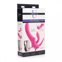 REGAL RIDER TRIPLE G ARNÉS CON DILDO VIBRADOR DE SILICONA - MORADO