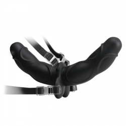 FETISH FANTASY ELITE DOUBLE DELIGHT STRAP-ON NEGRO