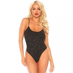 BODY LUREX BRILLANTE CON TANGA NEGRO/ORO