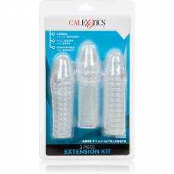 KIT DE 3 EXTENSIONES PARA EL PENE - TRANSPARENTE