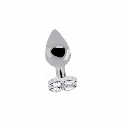 LOVE PLUG DE TREBOL DE DIAMANTE AZUL 7 CM PLATA