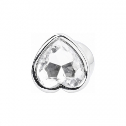 LOVE PLUG DE CORAZON Y DIAMANTE 8 CM PLATA