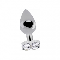 LOVE PLUG TREBOL Y DIAMANTE 8 CM PLATA