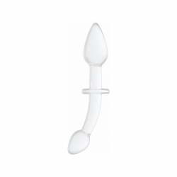 DOUBLER DILDO DE CRISTAL BLANCO