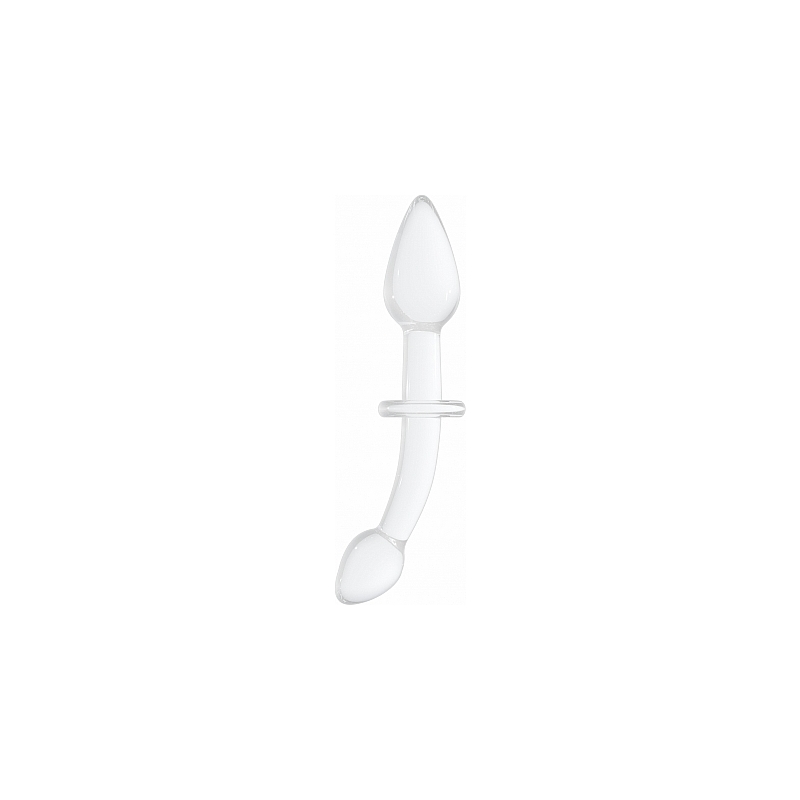 DOUBLER DILDO DE CRISTAL BLANCO