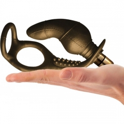 DAUNTLESS - ANILLO CON PLUG VIBRADOR DORADO