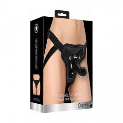 OUCH! DILDO 13CM CON ARNÉS AJUSTABLE - NEGRO