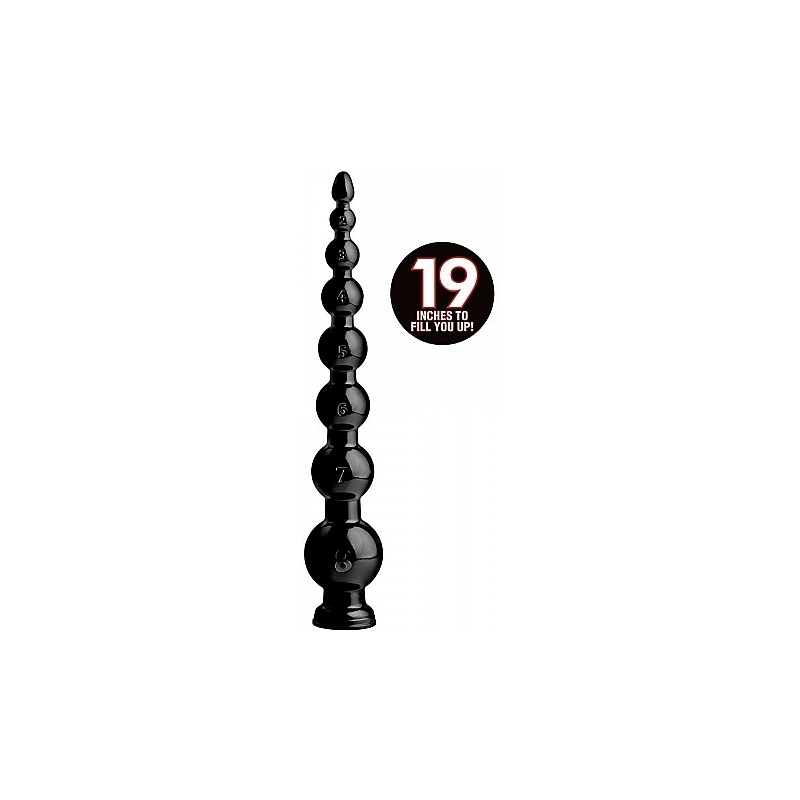 BEADED HOSE DILDO 58x10CM - NEGRO