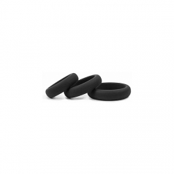 HOMBRE XTRA ANILLOS ELÁSTICOS DE SILICONA - 3 UDS - NEGRO