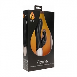 FLAME - VIBRADOR CONEJITO CON CALOR - NEGRO