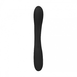 VIBRADOR FLEXIBLE DOBLE PENETRACIÓN - NEGRO