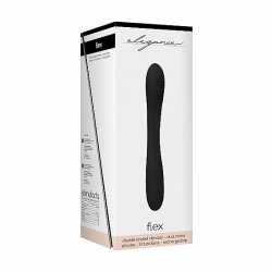 VIBRADOR FLEXIBLE DOBLE PENETRACIÓN - NEGRO