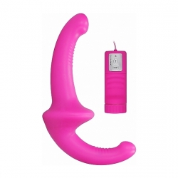 DILDO VIBRADOR CON ARNÉS SIN SUJECCIÓN SILICONA - ROSA