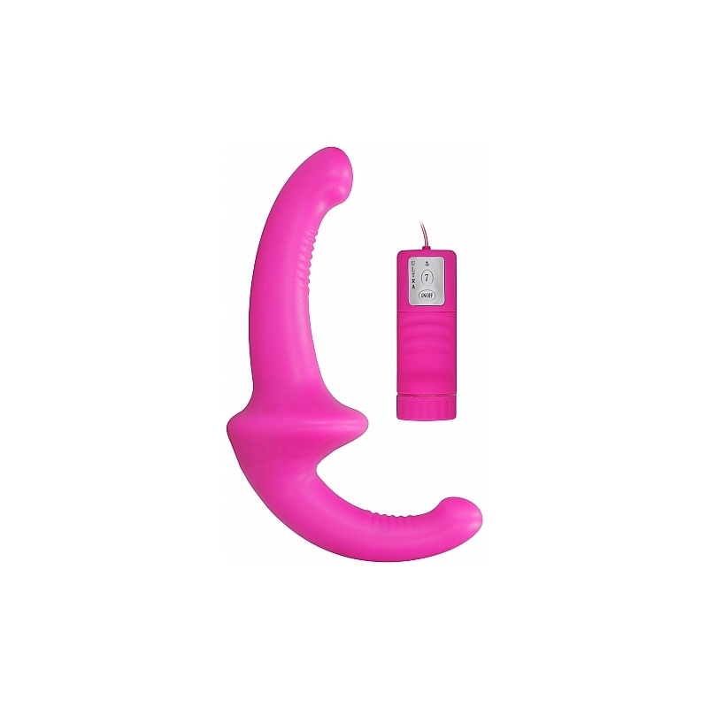 DILDO VIBRADOR CON ARNÉS SIN SUJECCIÓN SILICONA - ROSA