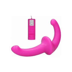 DILDO VIBRADOR CON ARNÉS SIN SUJECCIÓN SILICONA - ROSA